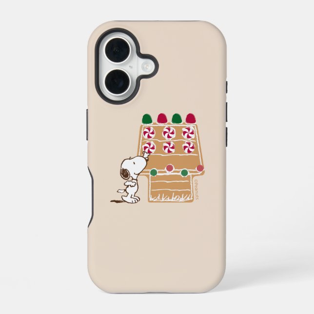 Peanuts | Snoopy Gingerbread House iPhone 16 Case (Back)