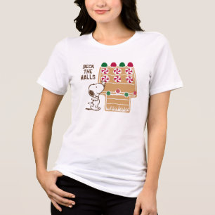 Peanuts Snoopy Gingerbread House Tri-Blend Shirt