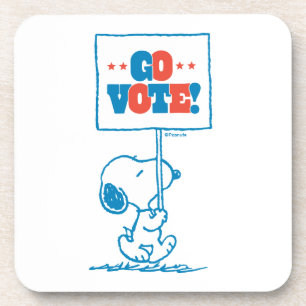 Peanuts Snoopy - Go Vote Sign Coaster