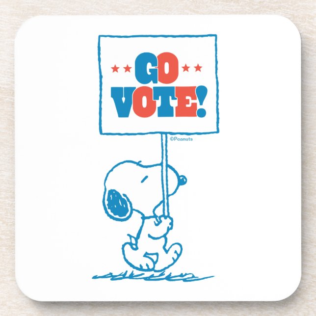 Peanuts | Snoopy - Go Vote Sign Coaster (Front)