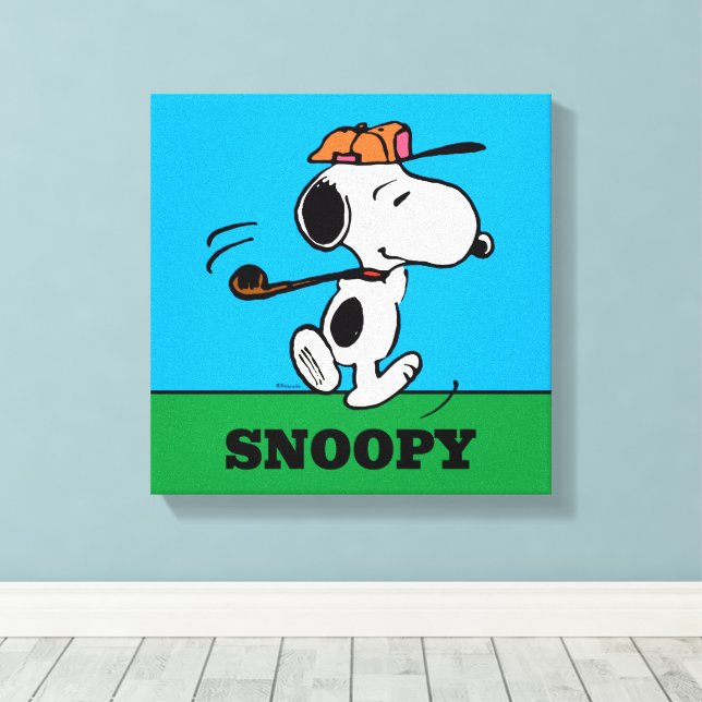 Peanuts | Snoopy Golf Swing Canvas Print (Insitu(Wood Floor))