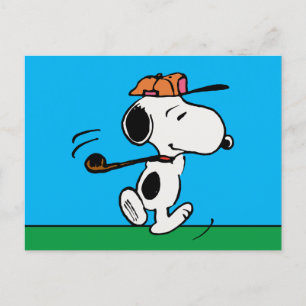 Peanuts Snoopy Golf Swing Postcard