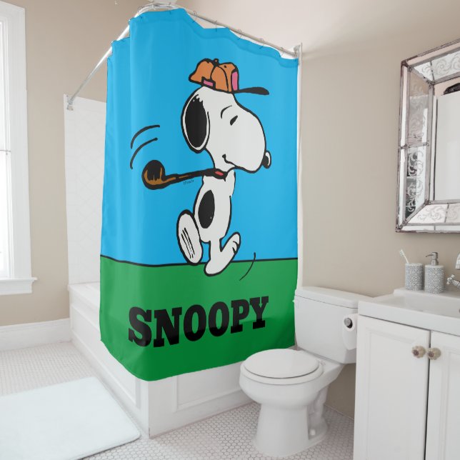 Peanuts | Snoopy Golf Swing Shower Curtain (In Situ)