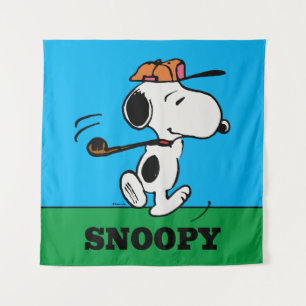 Peanuts   Snoopy Golf Swing Tapestry
