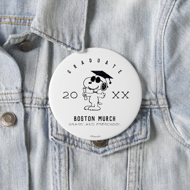 Peanuts | Snoopy Graduate 10 Cm Round Badge (In Situ)