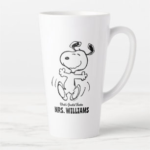 Peanuts   Snoopy Greatest Teacher Personalised Latte Mug
