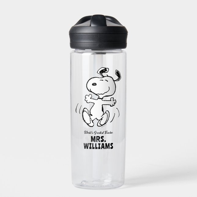 Peanuts | Snoopy Greatest Teacher Personalised Water Bottle (Front)