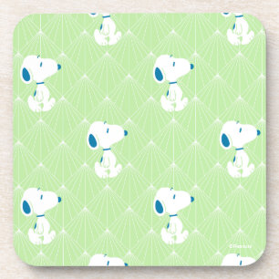 Peanuts Snoopy Green Deco Dreams Pattern Coaster