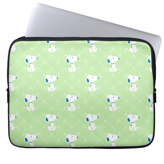 Peanuts | Snoopy Green Deco Dreams Pattern Laptop Sleeve (Front)