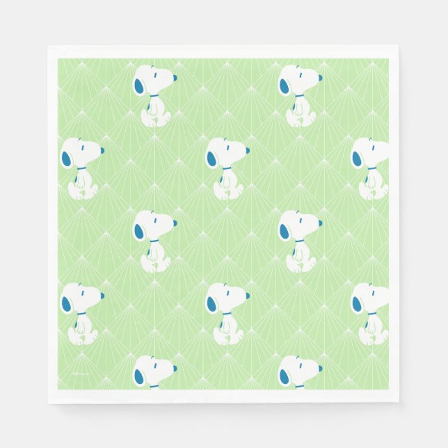 Peanuts | Snoopy Green Deco Dreams Pattern Napkin (Front)