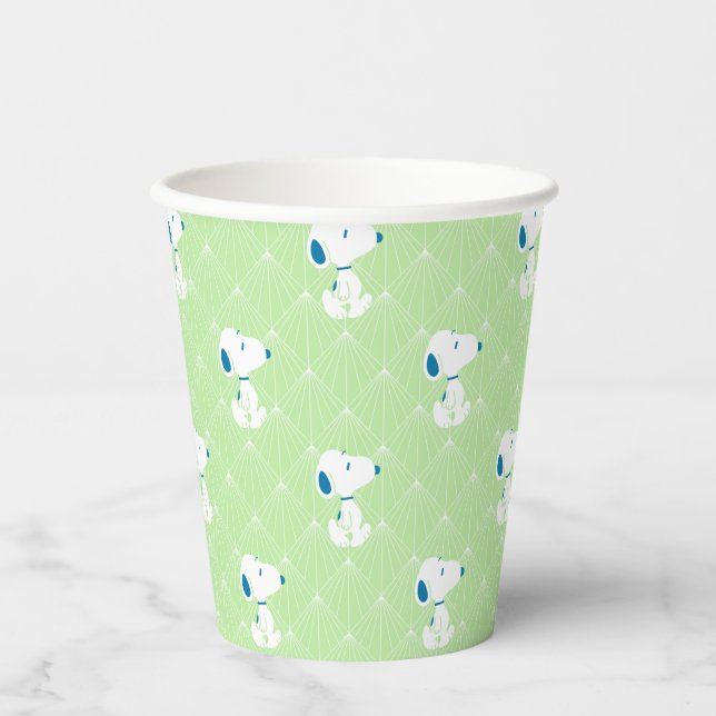 Peanuts | Snoopy Green Deco Dreams Pattern Paper Cups (Front)