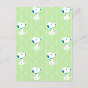 Peanuts   Snoopy Green Deco Dreams Pattern Postcard