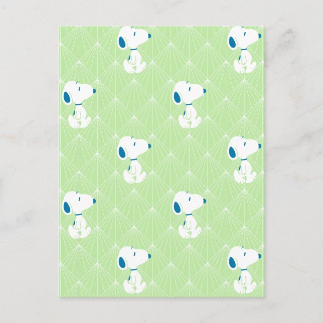 Peanuts | Snoopy Green Deco Dreams Pattern Postcard (Front)