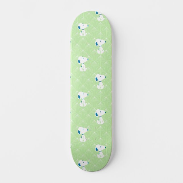 Peanuts | Snoopy Green Deco Dreams Pattern Skateboard (Front)