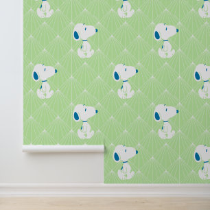 Peanuts   Snoopy Green Deco Dreams Pattern Wallpaper