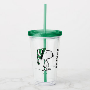 Peanuts Snoopy Green Snow Cap Acrylic Tumbler