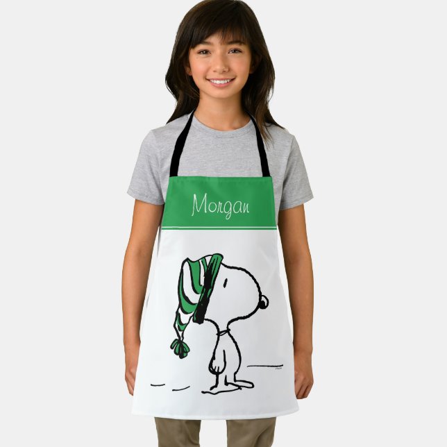 Peanuts | Snoopy Green Snow Cap Apron (Insitu)