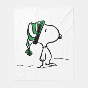 Peanuts   Snoopy Green Snow Cap Fleece Blanket