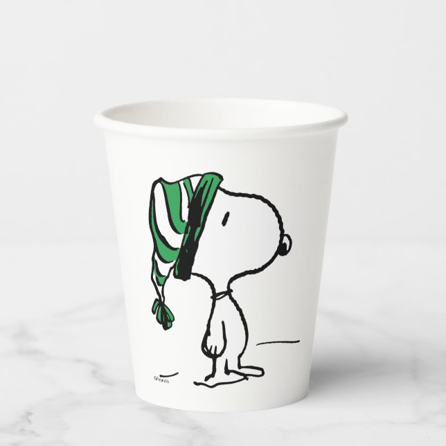 Peanuts | Snoopy Green Snow Cap Paper Cups (Front)