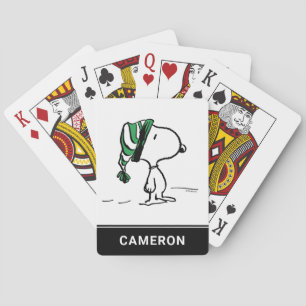 Peanuts   Snoopy Green Snow Cap Playing Cards