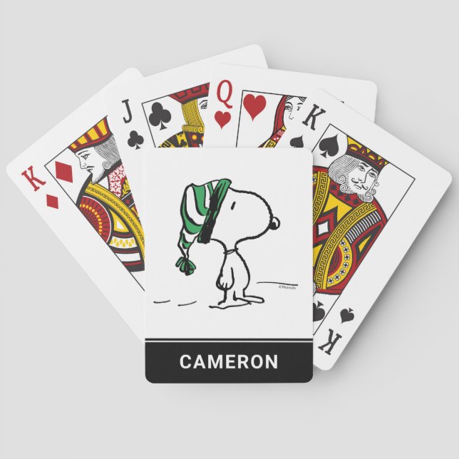 Peanuts | Snoopy Green Snow Cap Playing Cards (Back)