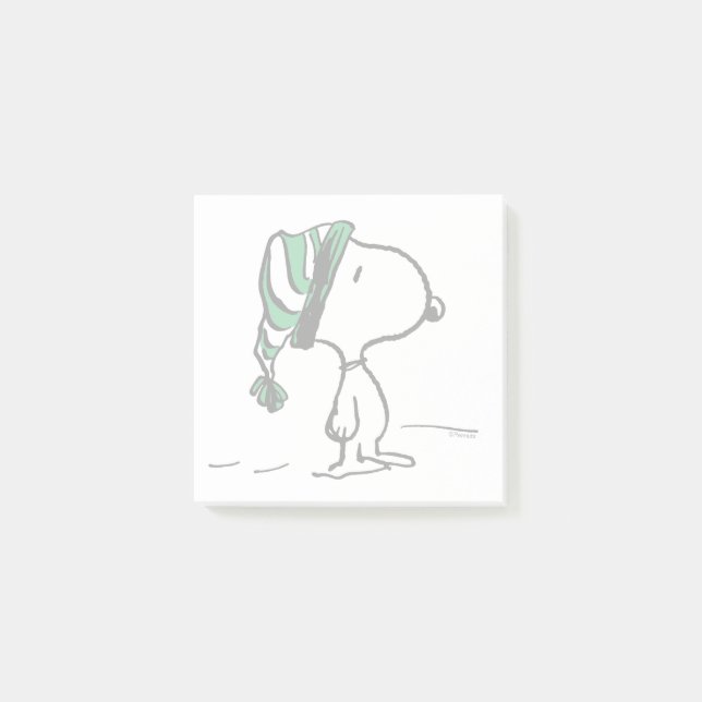 Peanuts | Snoopy Green Snow Cap Post-it Notes (Front)