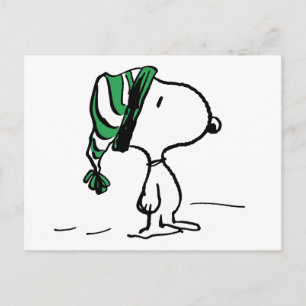 Peanuts Snoopy Green Snow Cap Postcard