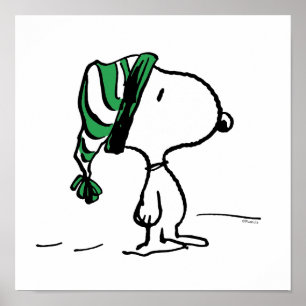 Peanuts   Snoopy Green Snow Cap Poster
