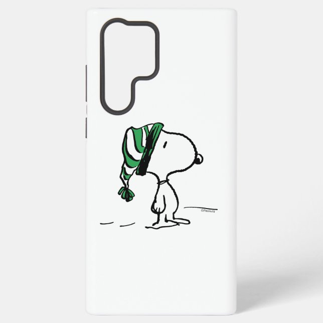 Peanuts | Snoopy Green Snow Cap Samsung Galaxy S22 Ultra Case (Back)