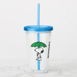 Peanuts Snoopy Green Umbrella Acrylic Tumbler