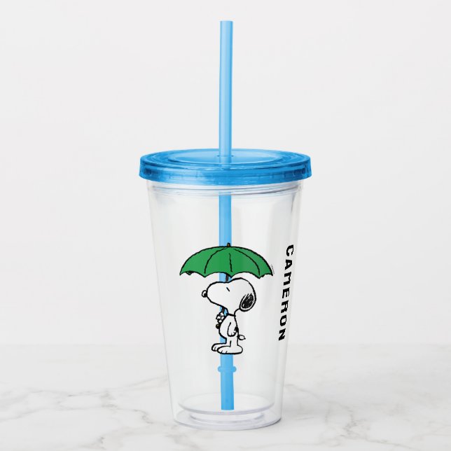 Peanuts | Snoopy Green Umbrella Acrylic Tumbler (Front)