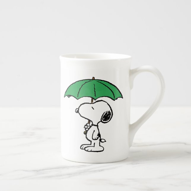 Peanuts | Snoopy Green Umbrella Bone China Mug (Right)