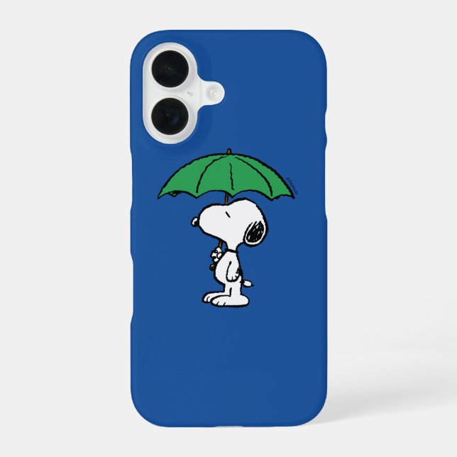 Peanuts | Snoopy Green Umbrella iPhone 16 Case (Back)