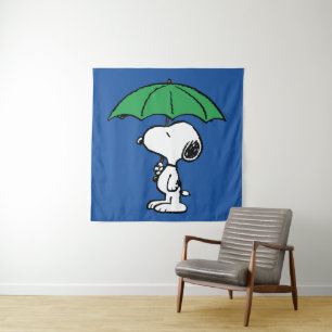 Peanuts Snoopy Green Umbrella Tapestry