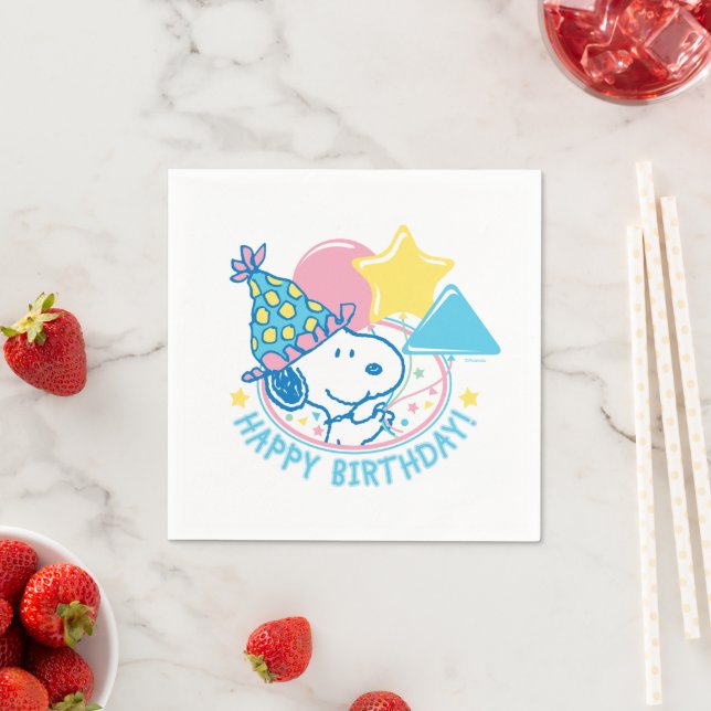 PEANUTS | Snoopy Happy Birthday Balloons Napkin (Insitu)
