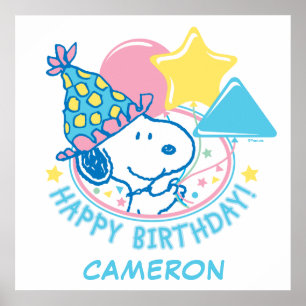 PEANUTS   Snoopy Happy Birthday Balloons Poster