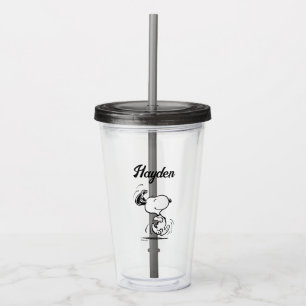 Peanuts Snoopy Happy Dance Add Your Name Acrylic Tumbler