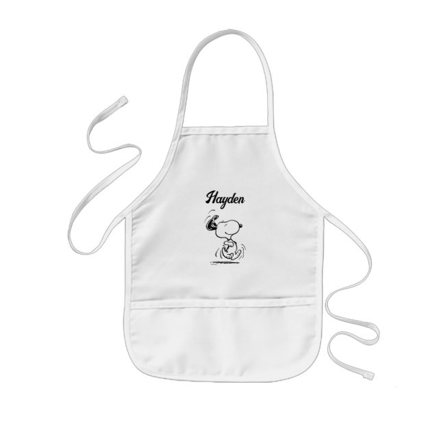 Peanuts | Snoopy Happy Dance | Add Your Name Kids Apron (Front)
