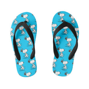Peanuts   Snoopy Happy Dance Kid's Flip Flops