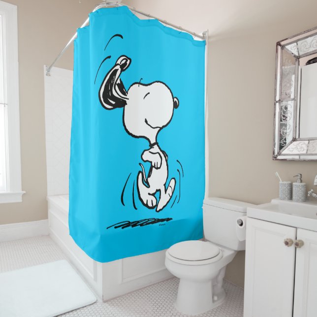Peanuts | Snoopy Happy Dance Shower Curtain (In Situ)