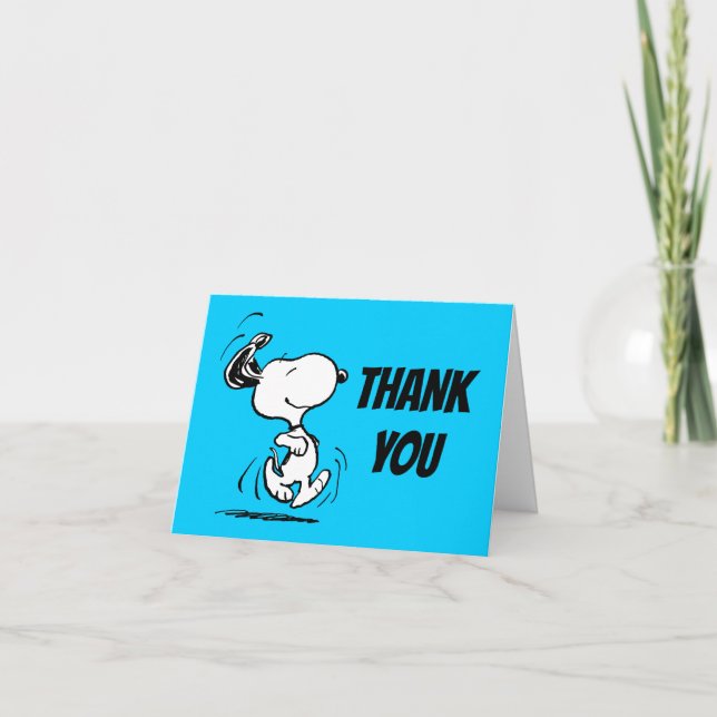 Peanuts | Snoopy Happy Dance Thank You Card (Front)