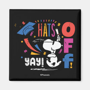 Peanuts Snoopy Hats Off To You Graduation Congrats Magnet