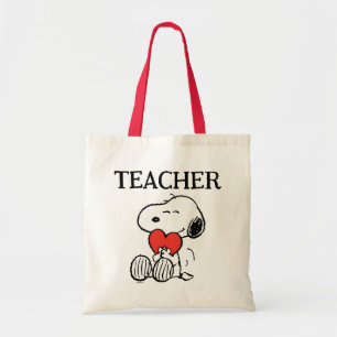 Peanuts   Snoopy Heart Hug Teacher Tote Bag