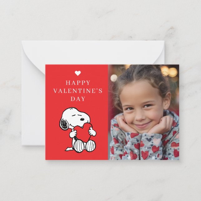 Peanuts | Snoopy Heart Photo Valentine Card (Front)