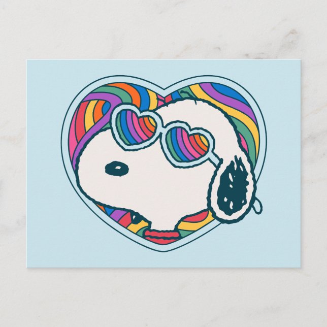 Peanuts | Snoopy Heart Rainbow Postcard (Front)