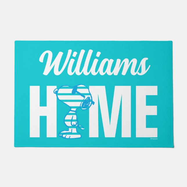 Peanuts | Snoopy Heart Sunglasses | Personalised Doormat (Front)