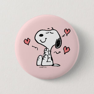 Peanuts   Snoopy Hearts 6 Cm Round Badge