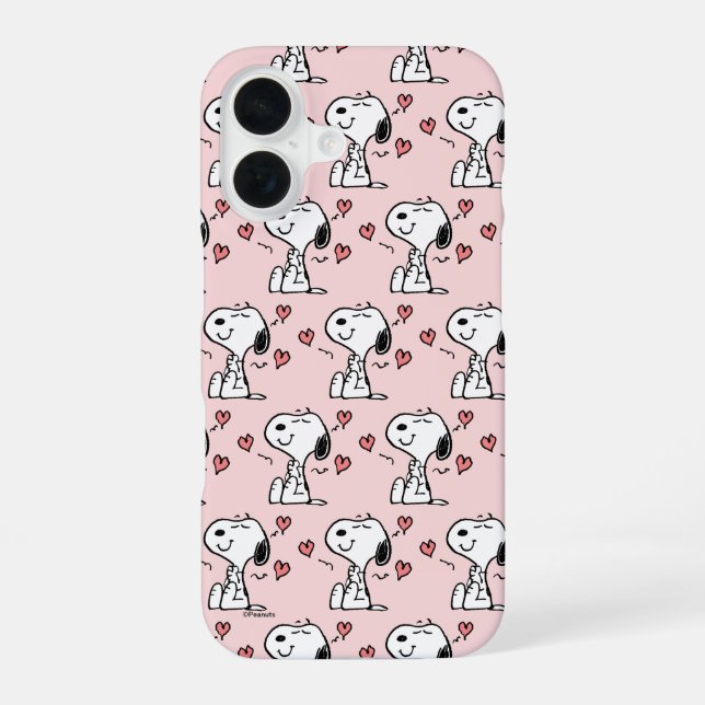 Peanuts | Snoopy Hearts iPhone 16 Case (Back)