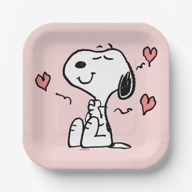 Peanuts | Snoopy Hearts Paper Plate (Front)