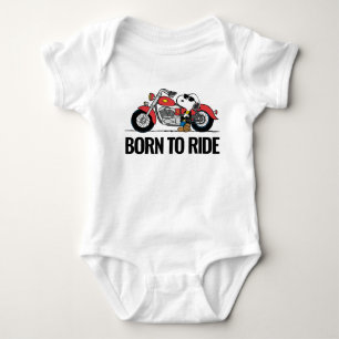 Peanuts   Snoopy & His Motorcycle Baby Bodysuit